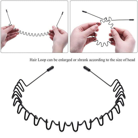 Metal Headbands Wavy Hairband Spring Hair Hoop Sports Fashion Hair Bands