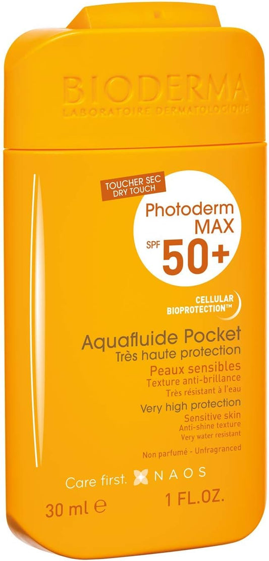 Bioderma Photoderm MAX Aquafluide SPF 50+ Dry Touch Mat Finish Travel Pocket Sunscreen, 30ml