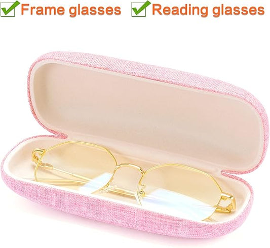 Glasses Case, Hard Shell Protective Case for Glasses, Unisex for Women Men, Sunglasses with Cleaning Cloth