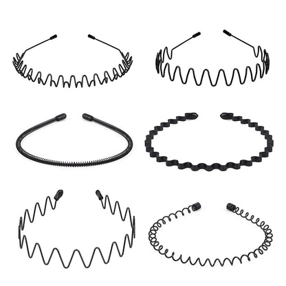 Metal Headbands Wavy Hairband Spring Hair Hoop Sports Fashion Hair Bands