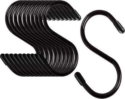 10 Pcs Heavy Duty Large S Hooks, Vinyl Coated, Anti-Slip for Closet, Bathroom, Kitchen & Garden