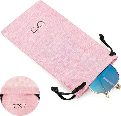 Glasses Case, Hard Shell Protective Case for Glasses, Unisex for Women Men, Sunglasses with Cleaning Cloth