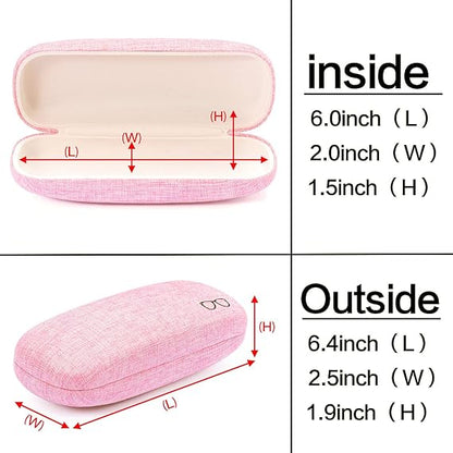 Glasses Case, Hard Shell Protective Case for Glasses, Unisex for Women Men, Sunglasses with Cleaning Cloth
