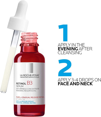 La Roche-Posay Retinol B3 Serum 30ml - Anti-Aging Serum for Skin Renewal and Brightening