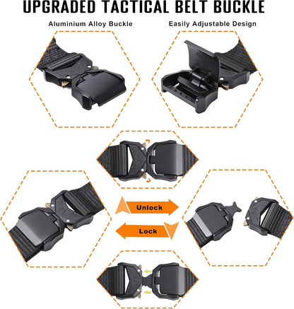 Tactical Belts for Men Military Style Work Hiking Riggers Web Gun Belt