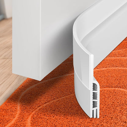 Door Draft Stopper,2 Pack Under Door Draft Blocker, Door Sweep Weather Stripping for Doors, 39" Length, White