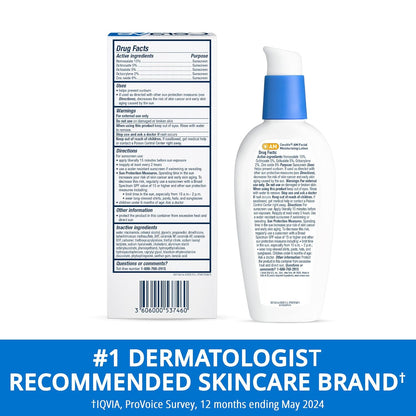 CeraVe AM Facial Moisturizing Lotion with SPF 30, Oil-Free Face Moisturizer with SPF, Formulated with Hyaluronic Acid, Niacinamide & Ceramides, Non-Comedogenic, Broad Spectrum Sunscreen